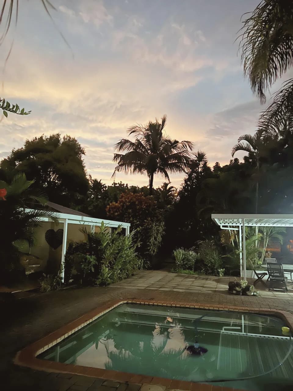 Pool and solar panels at The Wilds Guest House Hluhluwe